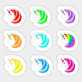 Rainbow unicorn pattern Sticker